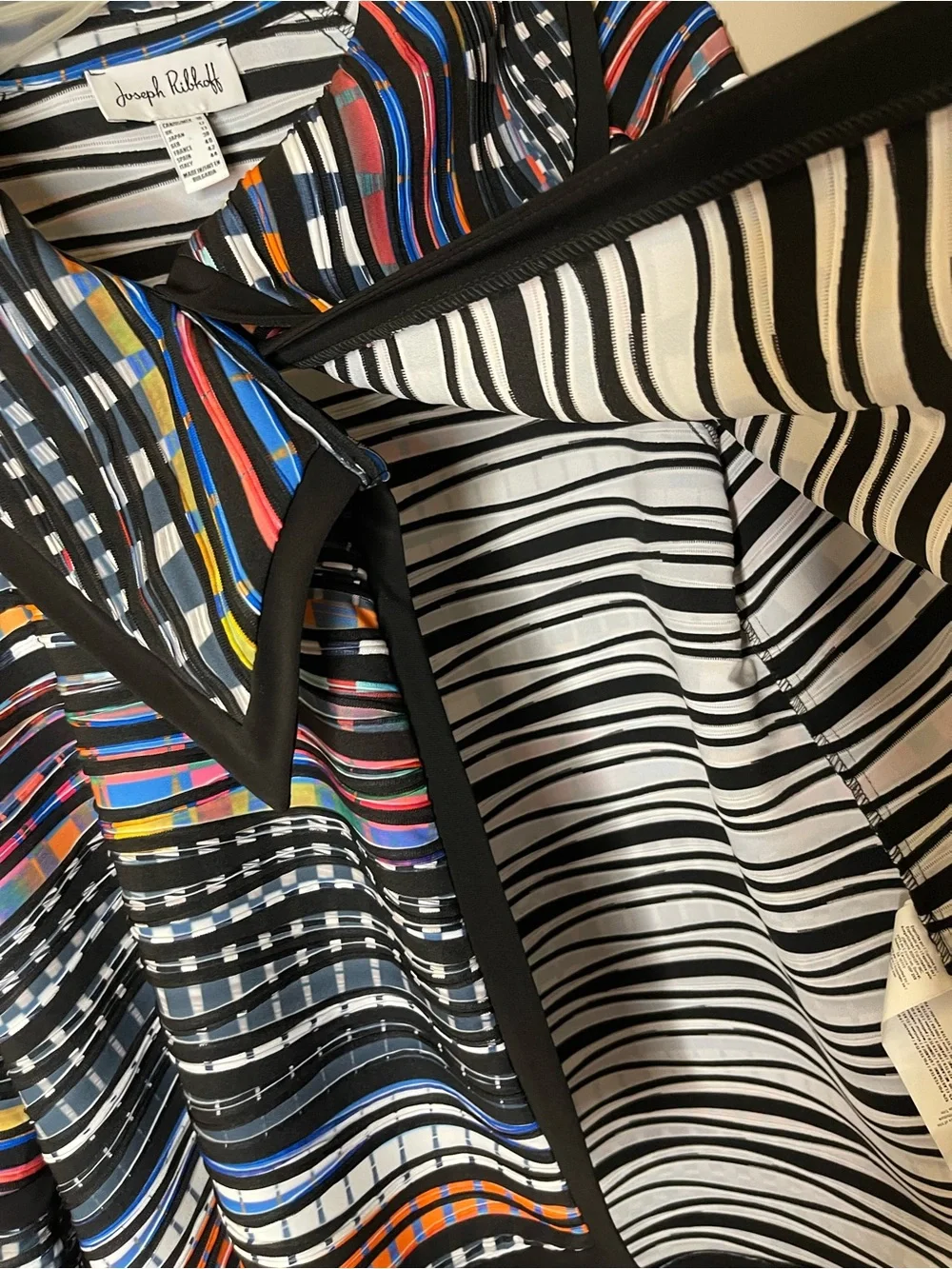 Joseph Ribkoff Multicolor Striped Draped Jacket Sz 10 - Picture 8 of 8